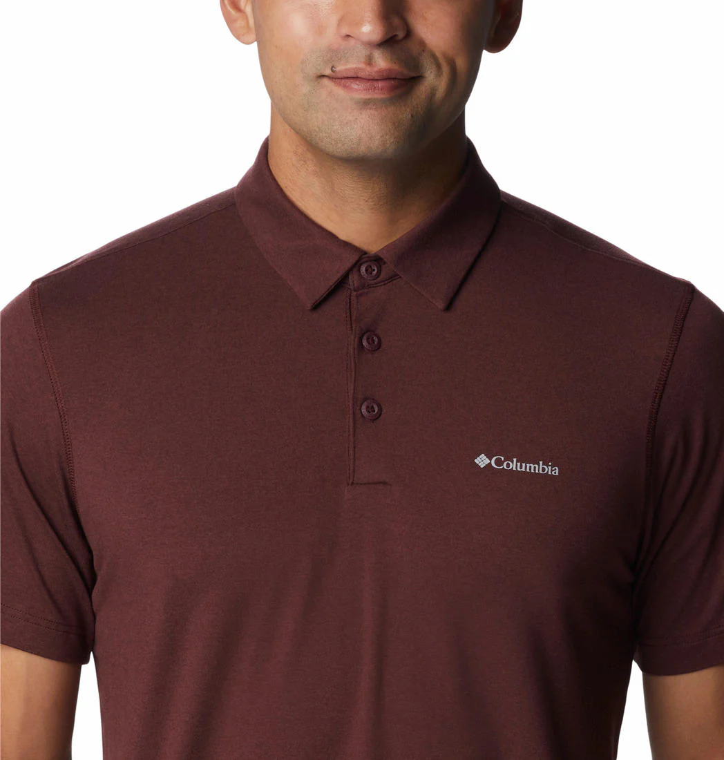 Columbia Men Maroon Tech Trail Polo (Sun Protection) - Image 2