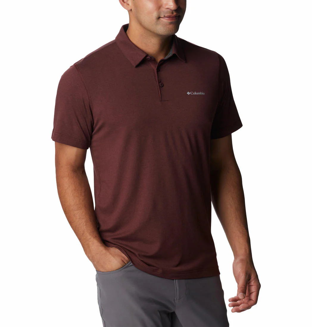 Columbia Men Maroon Tech Trail Polo (Sun Protection) - Image 4