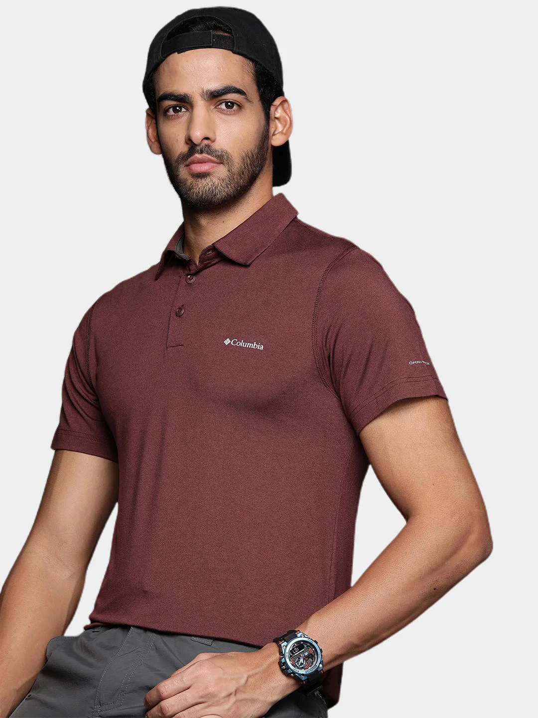 Columbia Men Maroon Tech Trail Polo (Sun Protection) - Image 6