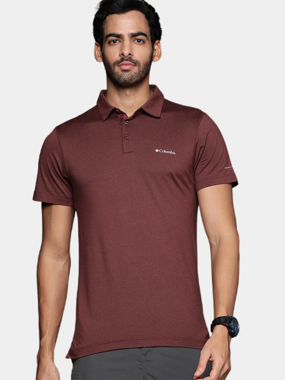 Columbia Men Maroon Tech Trail Polo (Sun Protection) - Image 7