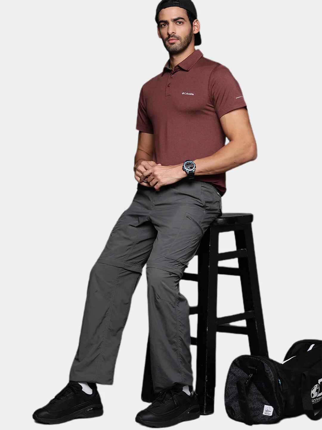 Columbia Men Maroon Tech Trail Polo (Sun Protection) - Image 8