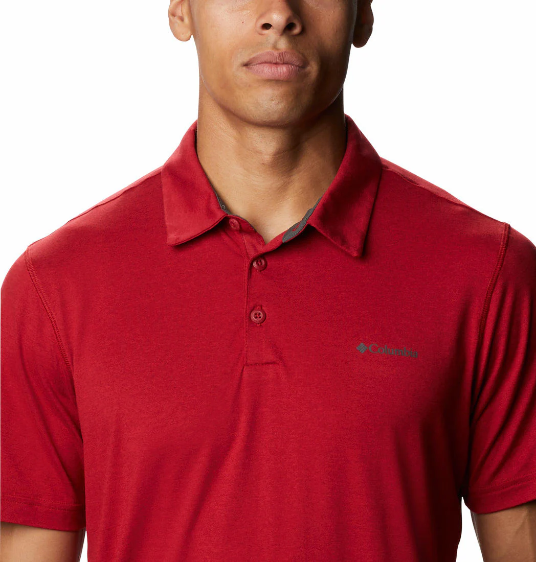 Columbia Men Red Tech Trail Polo (Sun Protection) - Image 2