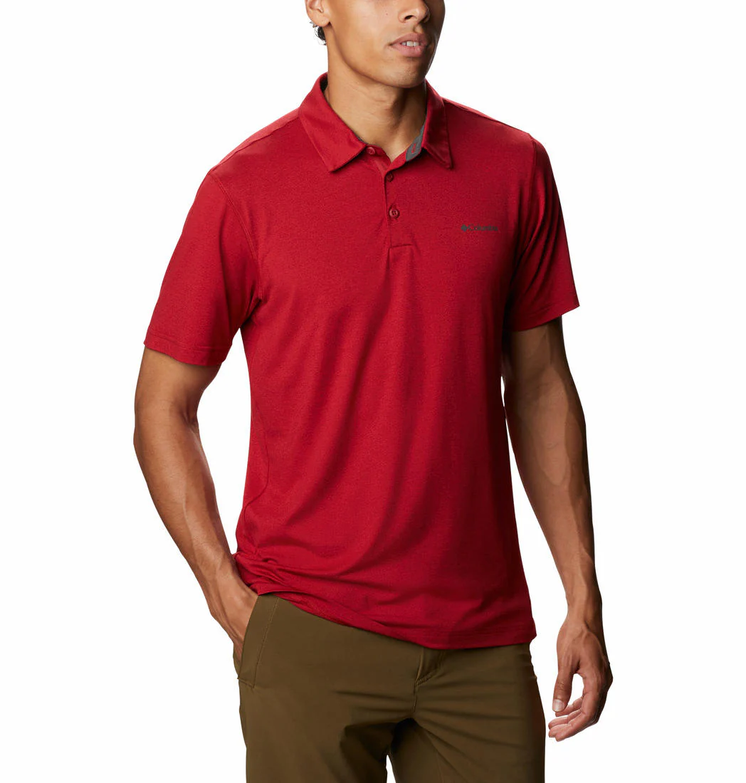Columbia Men Red Tech Trail Polo (Sun Protection) - Image 4