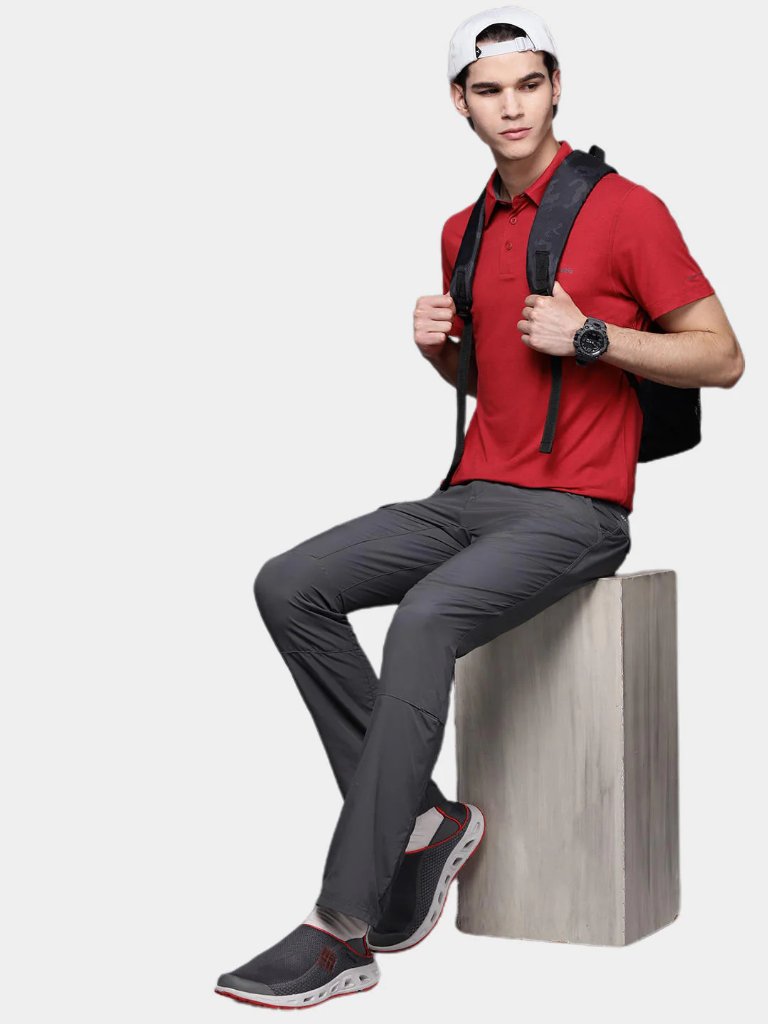 Columbia Men Red Tech Trail Polo (Sun Protection) - Image 8