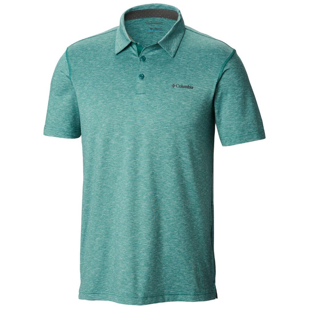 Columbia Men Blue Tech Trail Polo (Sun Protection)
