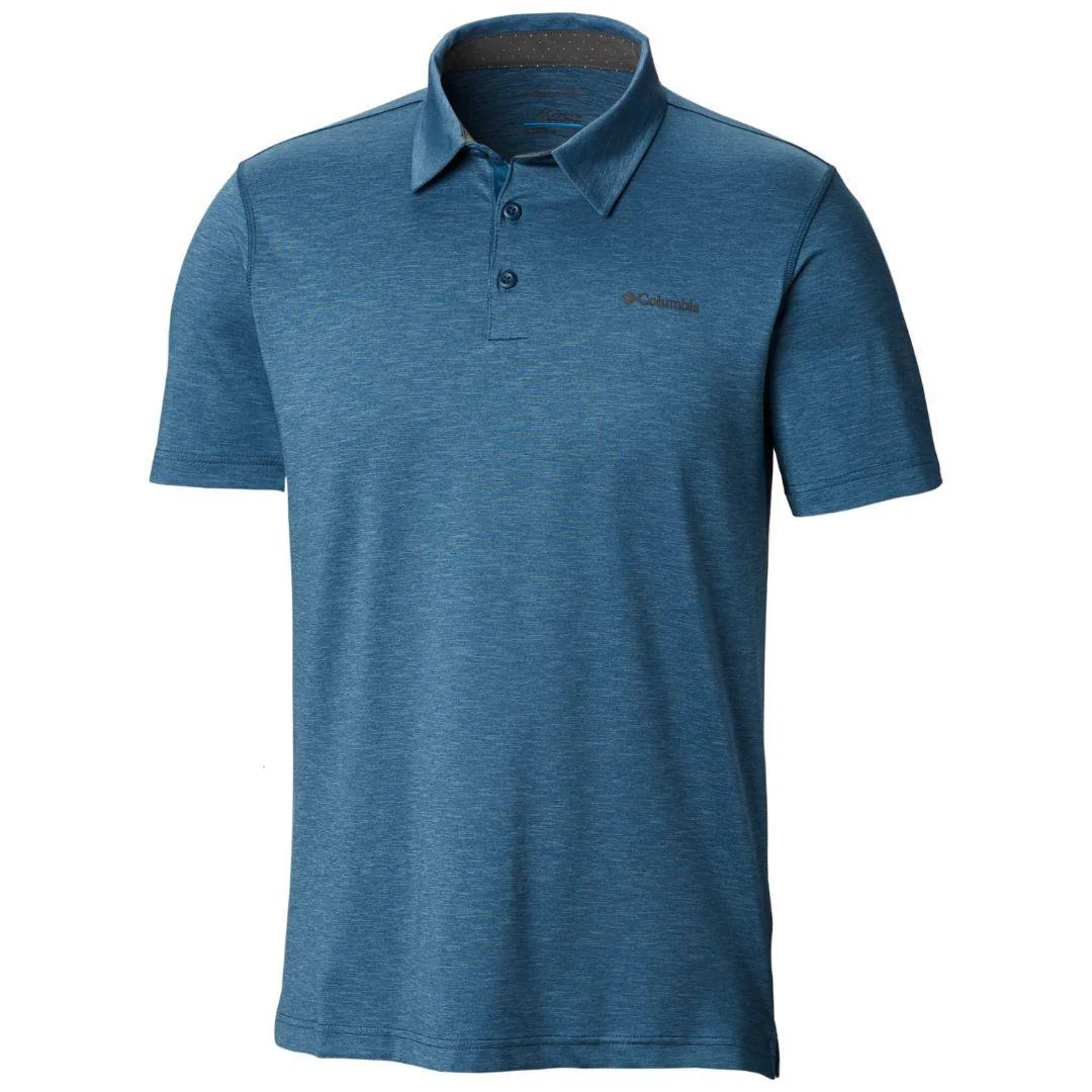 Columbia Men Blue Tech Trail Polo (Sun Protection)