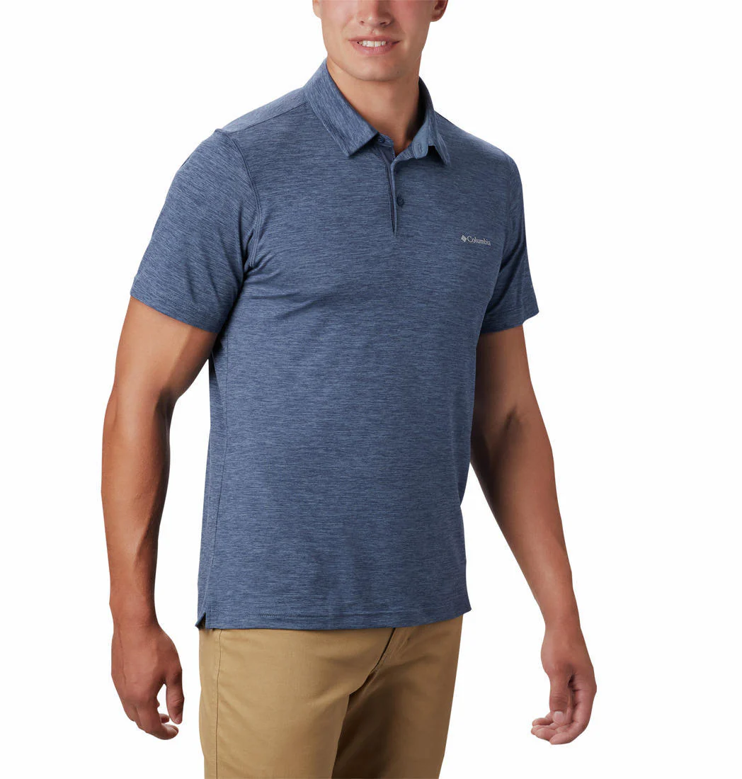 Columbia Men Blue Tech Trail Polo (Sun Protection) - Image 5