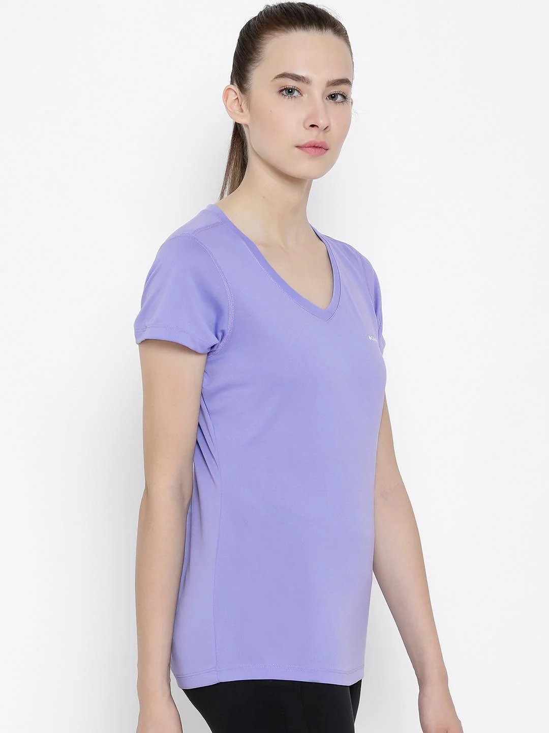 Columbia Women Purple Tech TrekShort Sleeve Shirt - Image 3