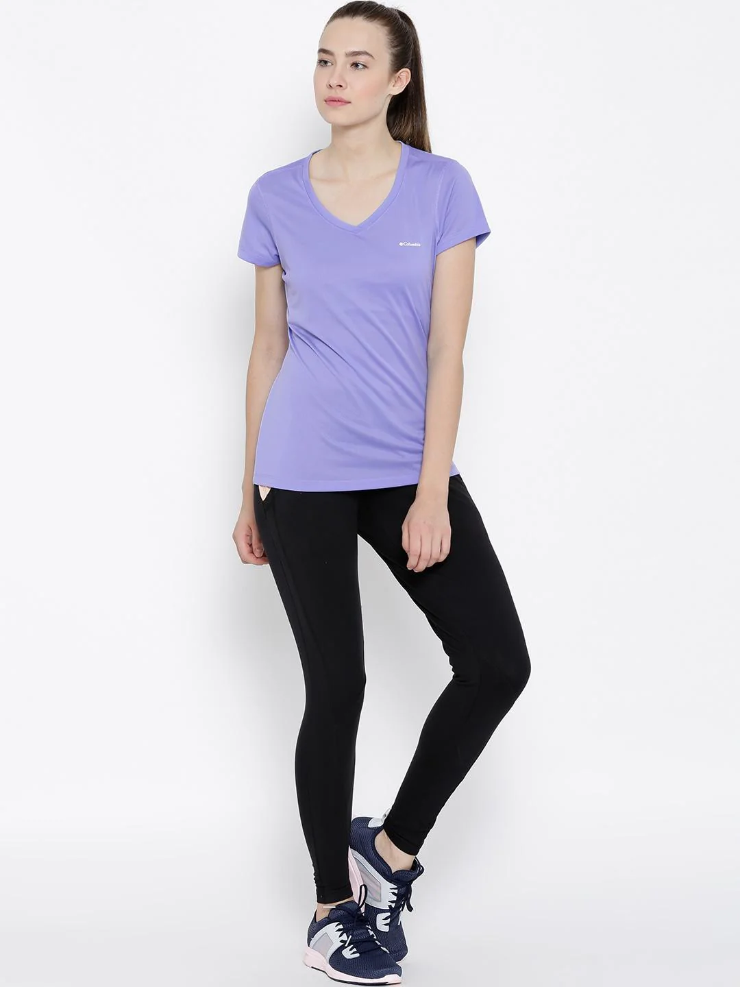 Columbia Women Purple Tech TrekShort Sleeve Shirt - Image 5