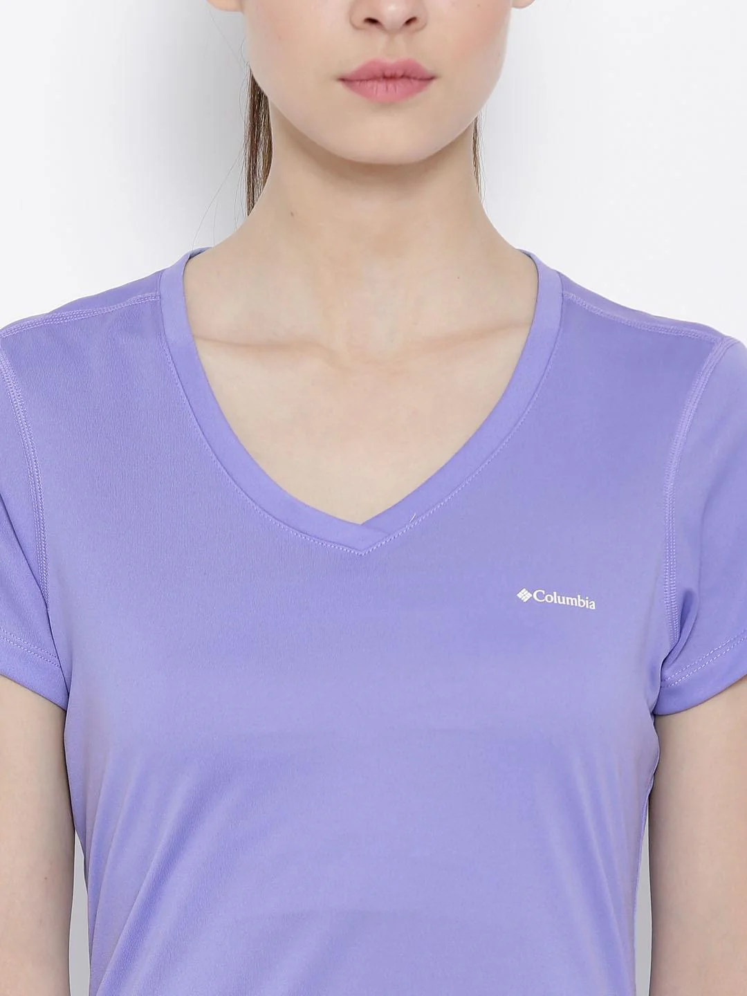 Columbia Women Purple Tech TrekShort Sleeve Shirt - Image 6