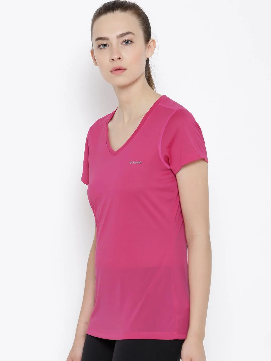 Columbia Women Red Tech TrekShort Sleeve Shirt - Image 2