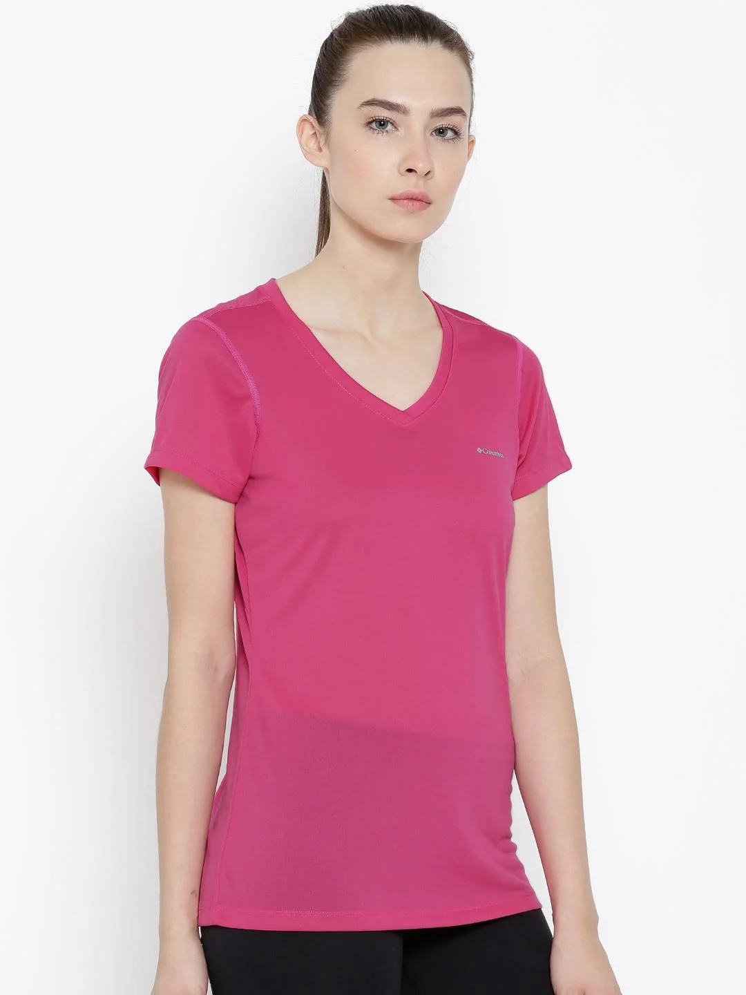 Columbia Women Red Tech TrekShort Sleeve Shirt - Image 3
