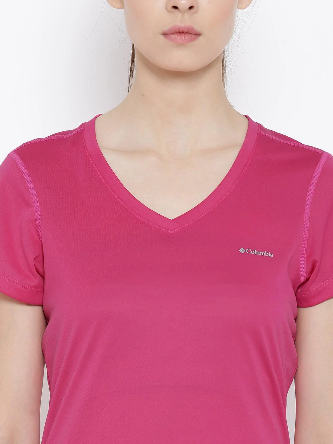 Columbia Women Red Tech TrekShort Sleeve Shirt - Image 6