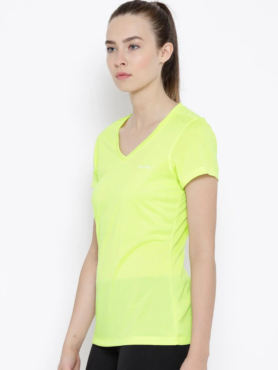 Columbia Women Yellow Tech TrekShort Sleeve Shirt - Image 2