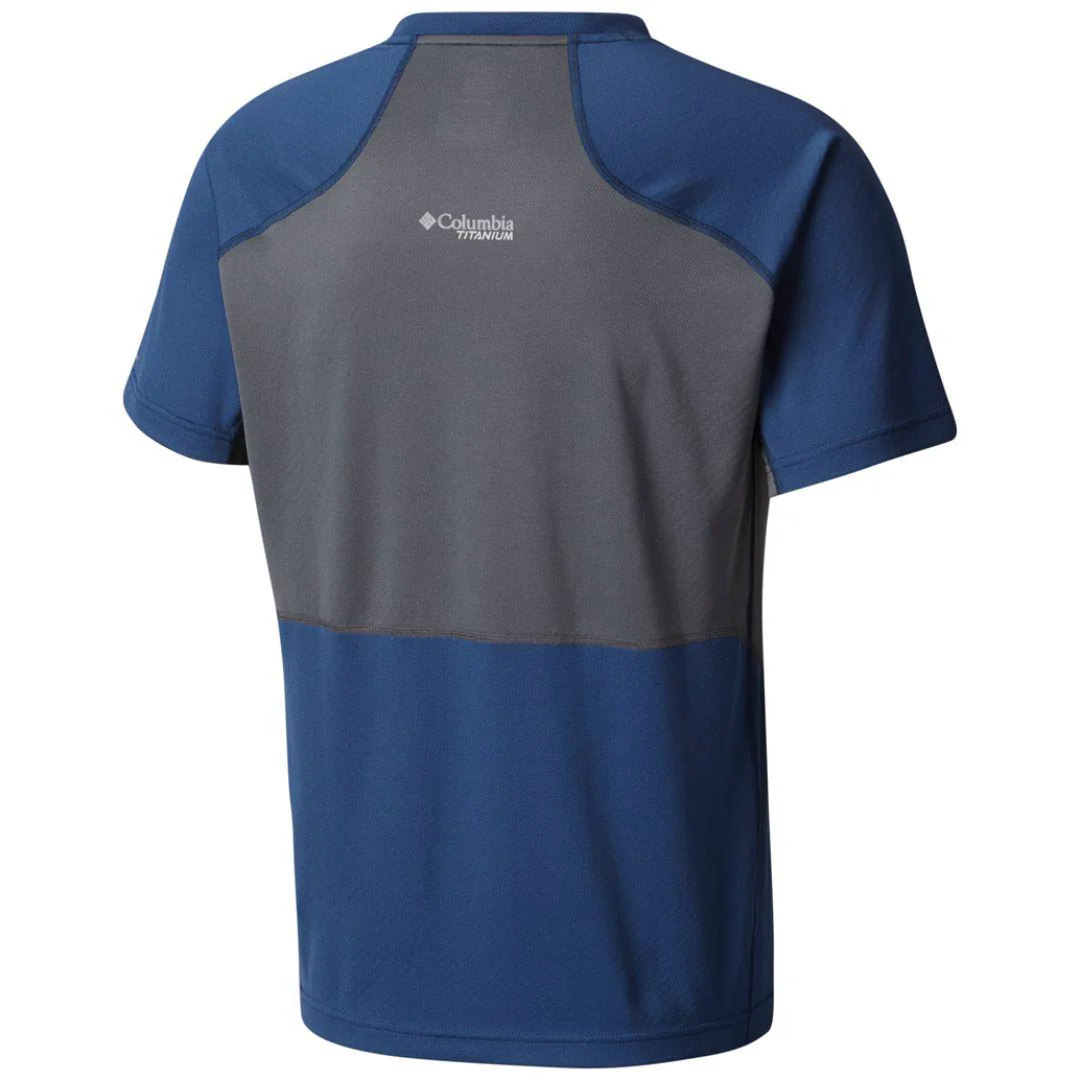 Columbia Men Blue Titan Trail Short Sleeve Shirt (Sun Protection) - Image 2
