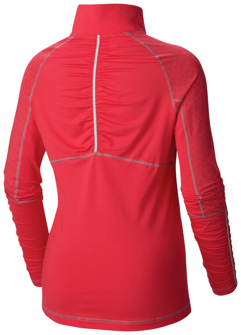 Columbia Women Red Trail Flash Half Zip Shirt (Sun Protection) - Image 2