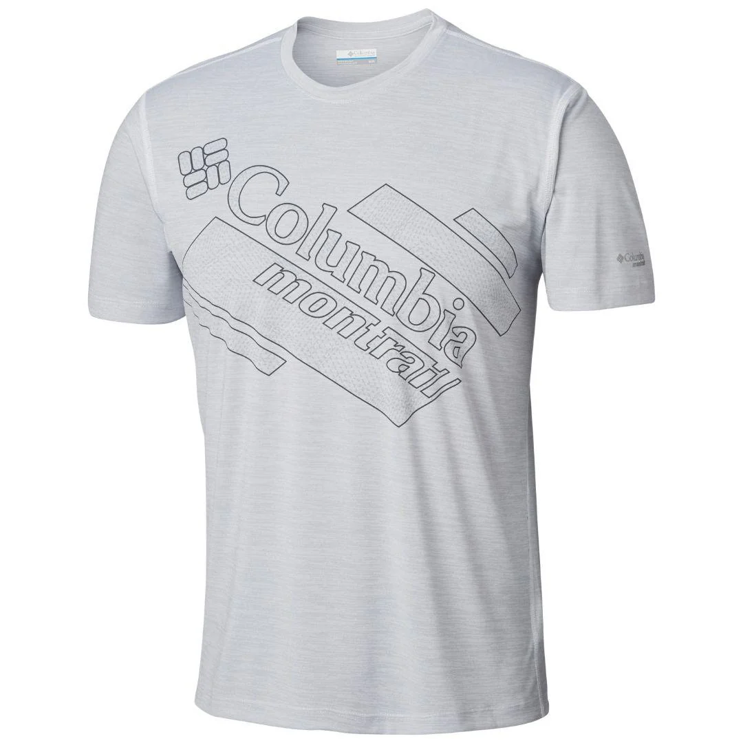 Columbia Men White Trinity Trail 2.0 Graphic Short Sleeve (Sun Protection)
