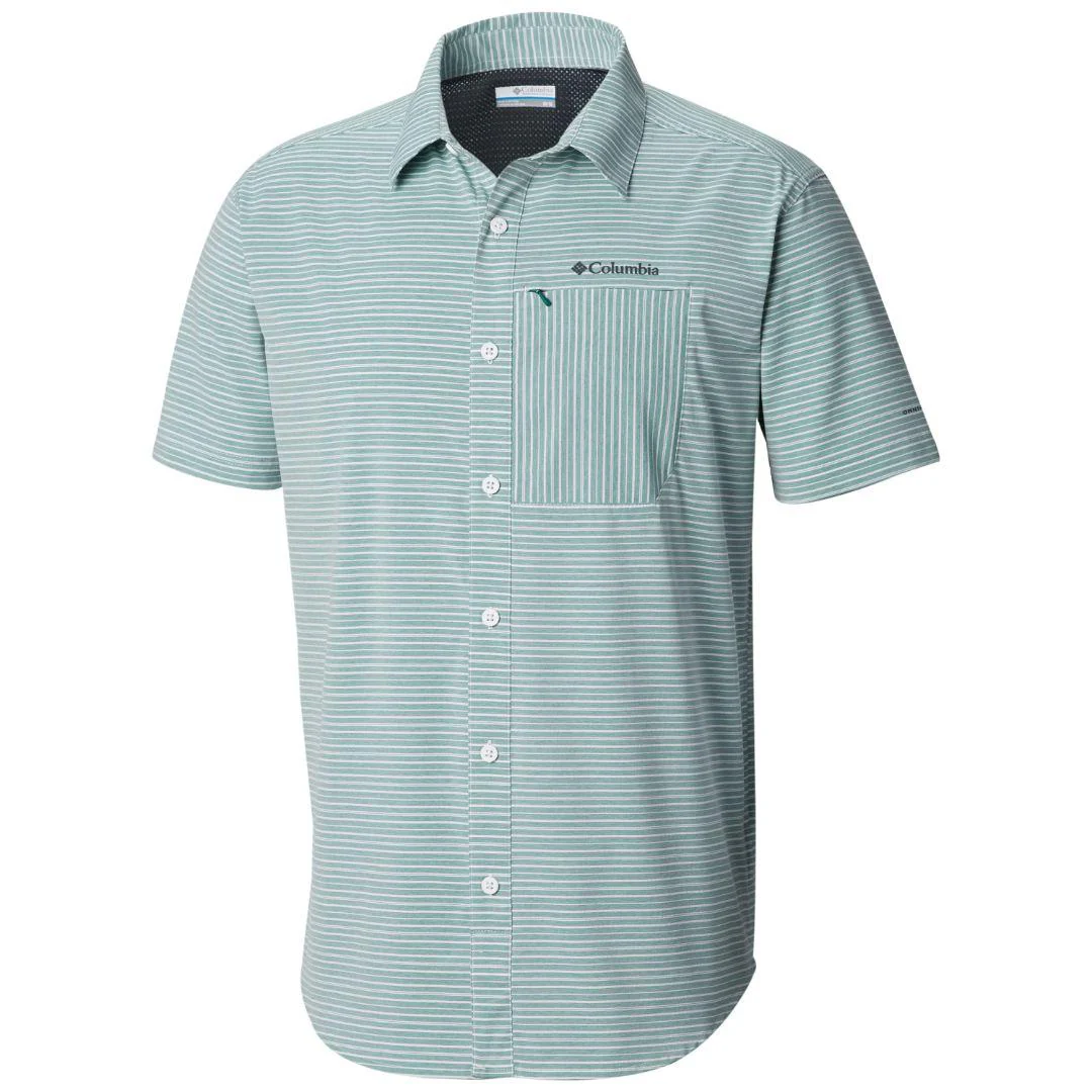 Columbia Men Blue Twisted Creek II Short Sleeve Shirt (Sun Protection)