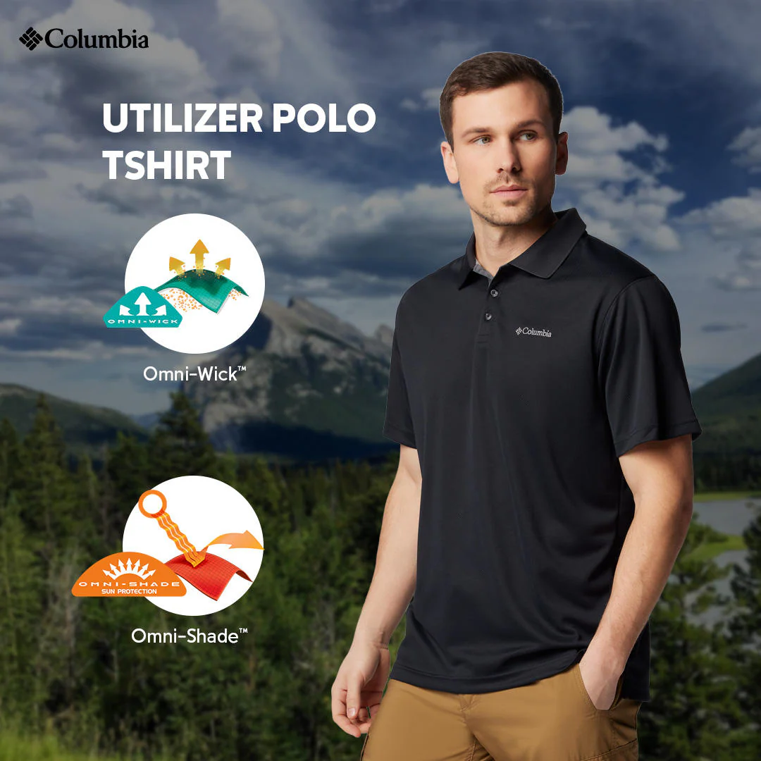 Columbia Men Black Utilizer Polo (Sun Protection) - Image 2