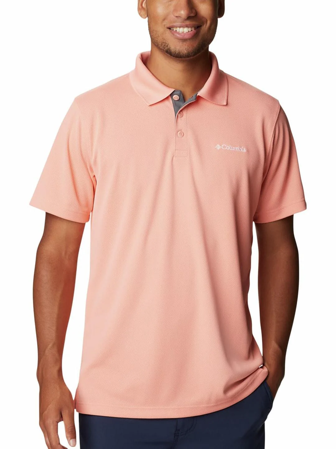 Columbia Men Peach Utilizer Polo (Sun Protection)
