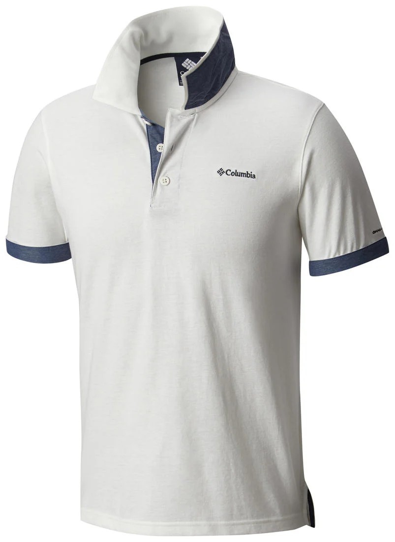 Columbia Men White Vertical Relief Polo - Image 2