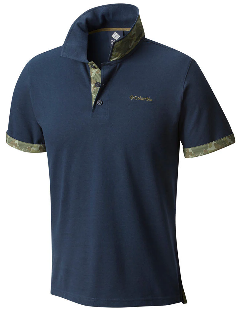 Columbia Men Blue Vertical Relief Polo - Image 4