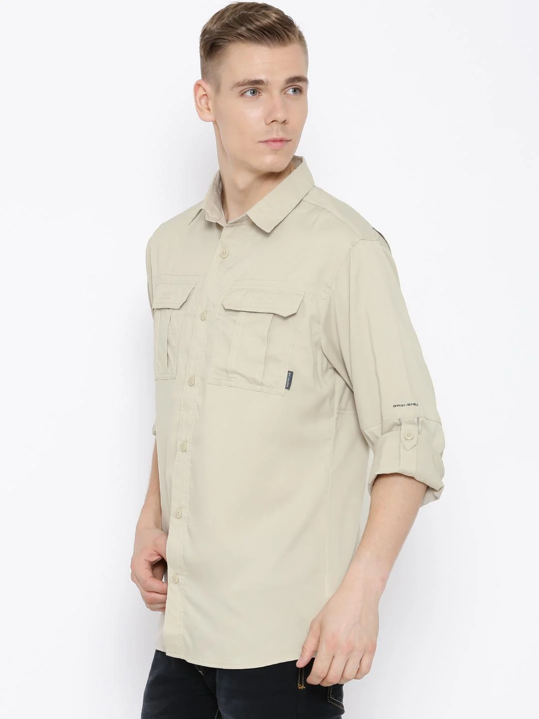 Columbia Men Beige Voyager II Long Sleeve Shirt (Sun Protection) - Image 2