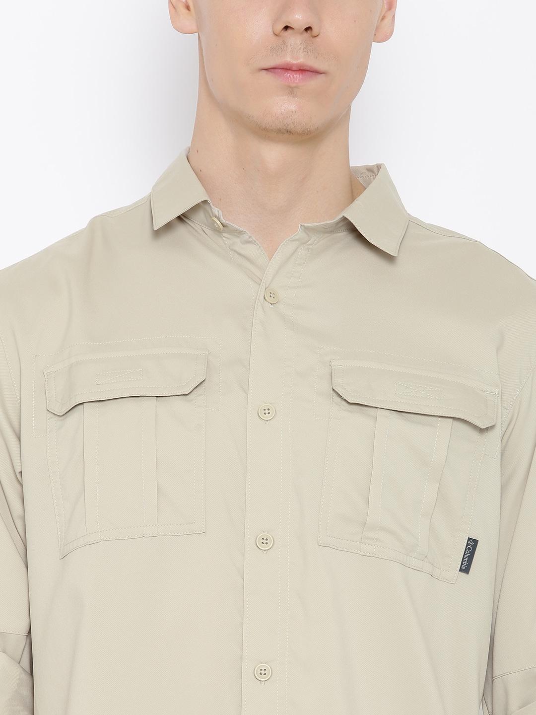 Columbia Men Beige Voyager II Long Sleeve Shirt (Sun Protection) - Image 6