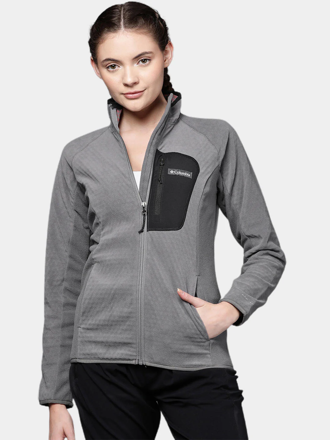 Columbia Women Grey W Outdoor Tracks Full Zip - Image 12