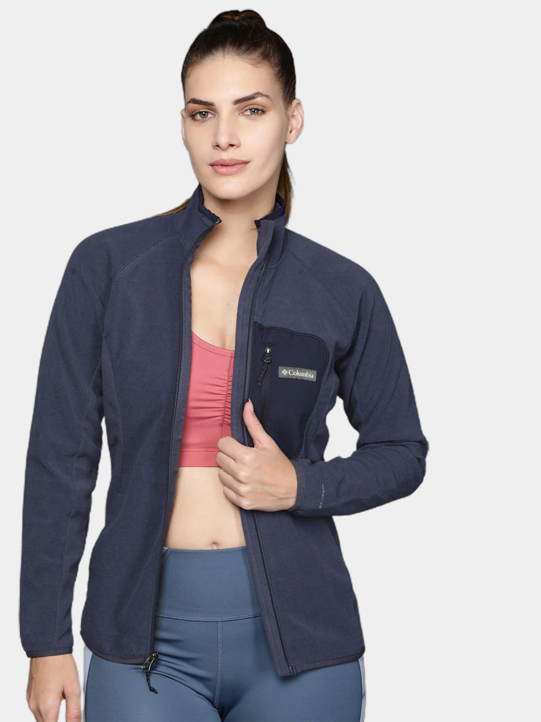 Columbia Women Navy Blue W Outdoor Tracks Full Zip - Image 11