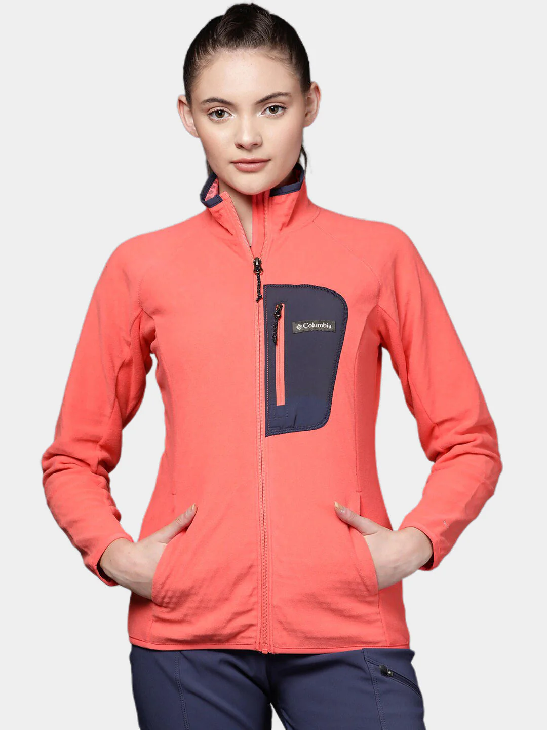 Columbia Women Pink W Outdoor Tracks Full Zip - Image 10