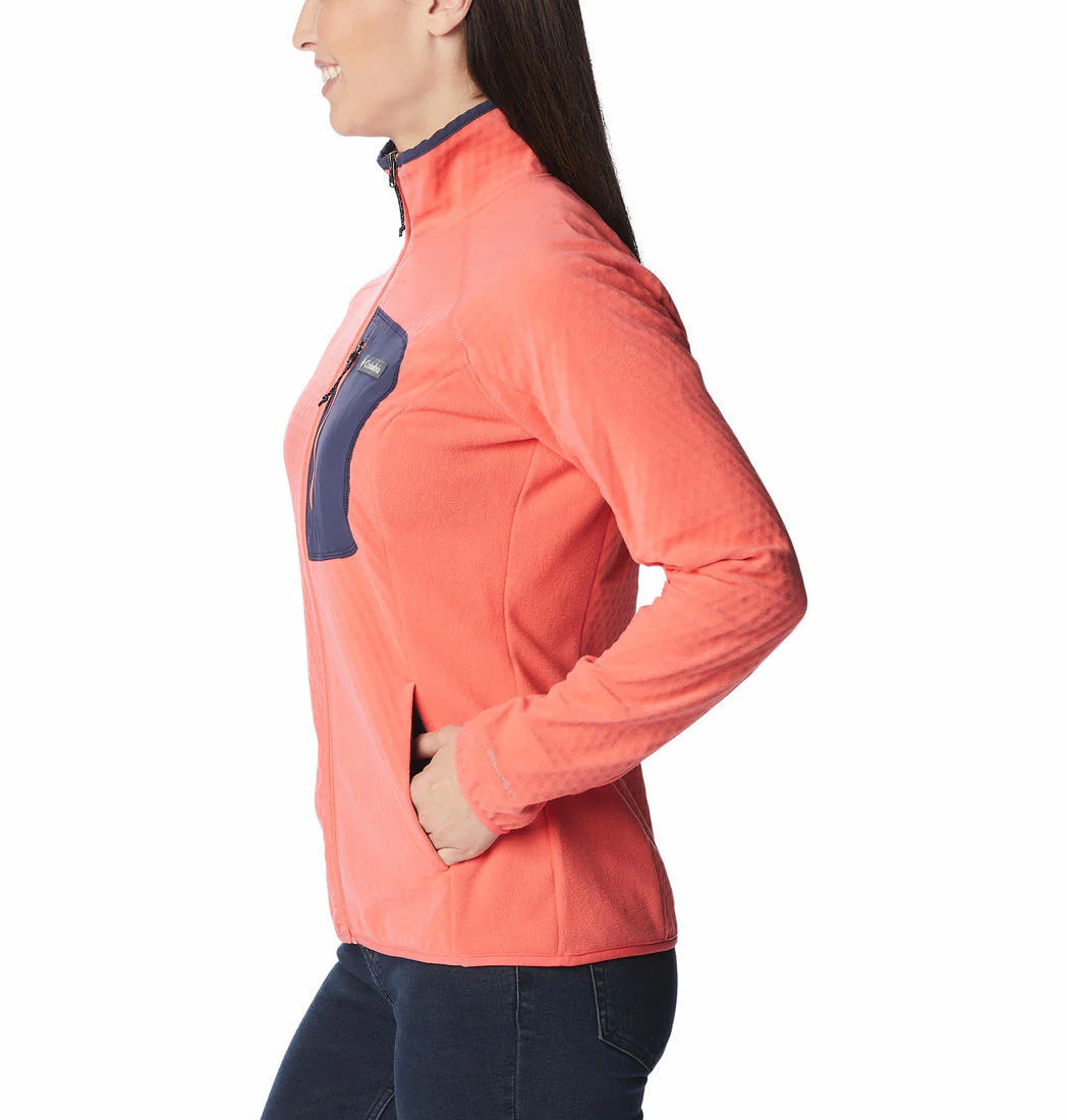 Columbia Women Pink W Outdoor Tracks Full Zip - Image 2