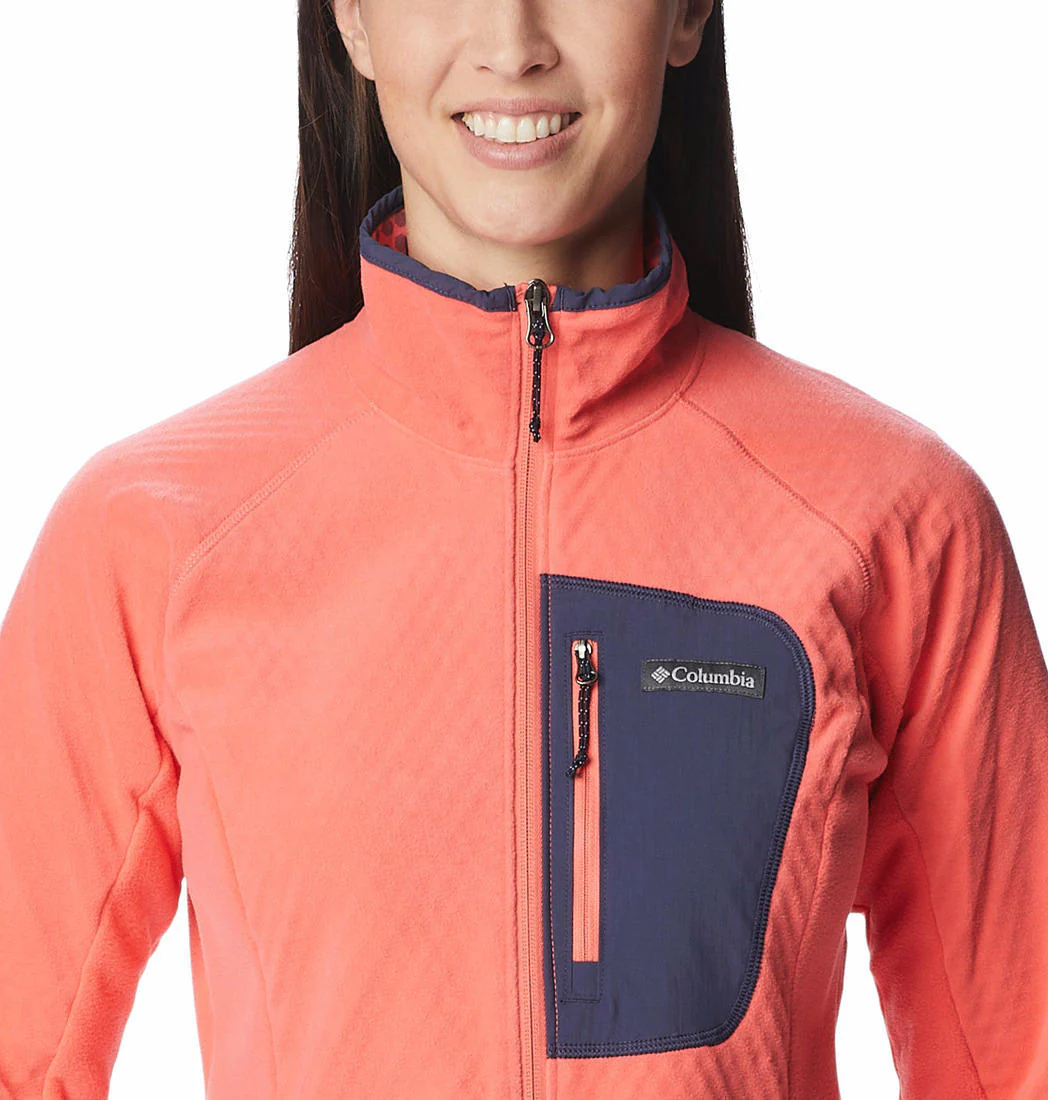 Columbia Women Pink W Outdoor Tracks Full Zip - Image 4