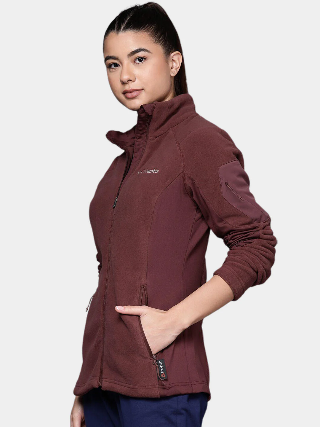 Columbia Women Maroon W Polar Powder Fleece FZ - Image 10