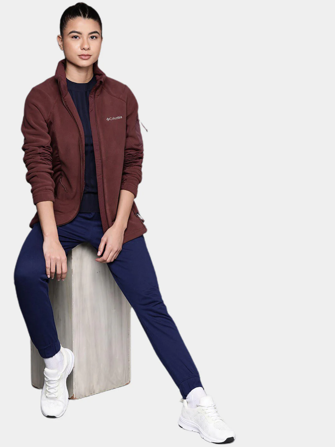 Columbia Women Maroon W Polar Powder Fleece FZ - Image 11