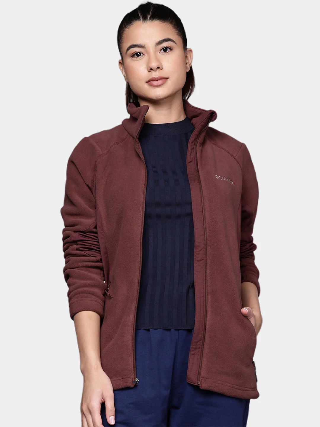 Columbia Women Maroon W Polar Powder Fleece FZ - Image 9