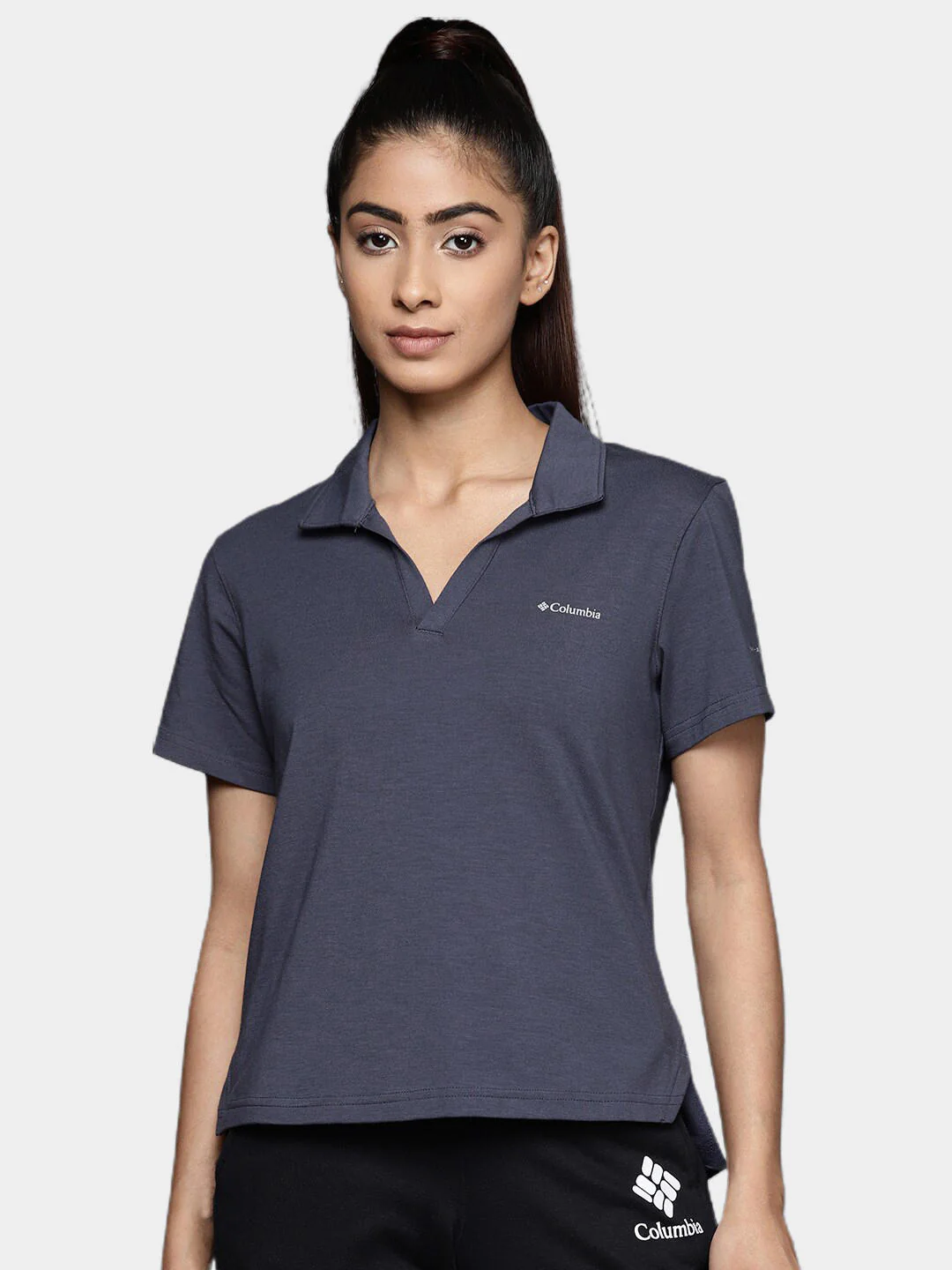 Columbia Women Navy Blue W Sun Trek Polo (Sun Protection) - Image 10