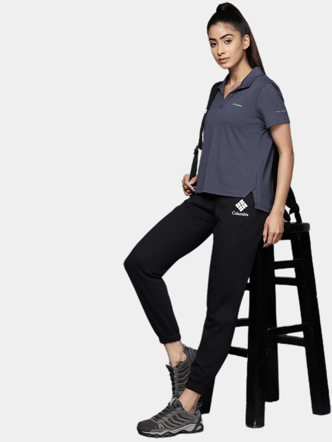 Columbia Women Navy Blue W Sun Trek Polo (Sun Protection) - Image 11