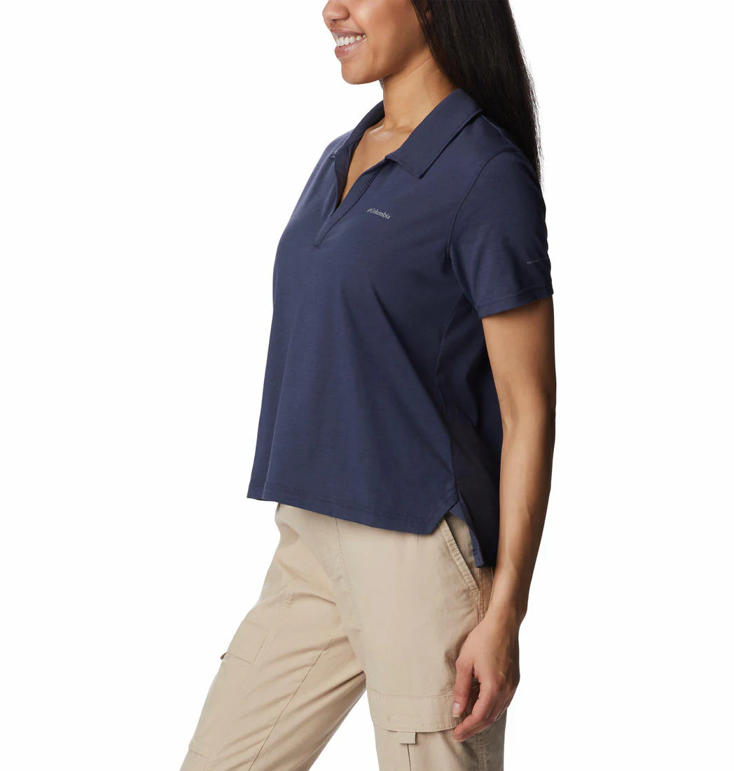 Columbia Women Navy Blue W Sun Trek Polo (Sun Protection) - Image 2