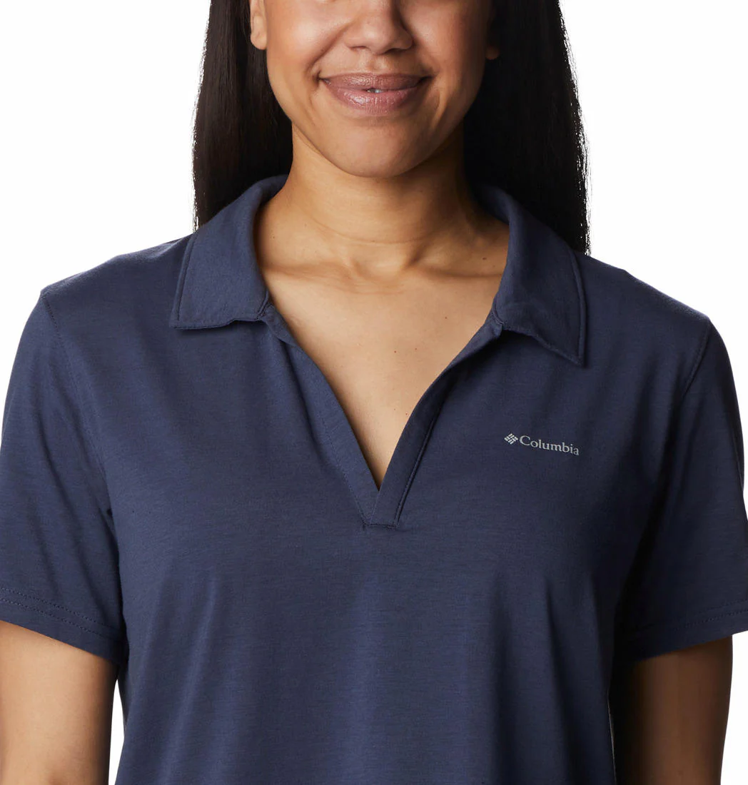 Columbia Women Navy Blue W Sun Trek Polo (Sun Protection) - Image 4