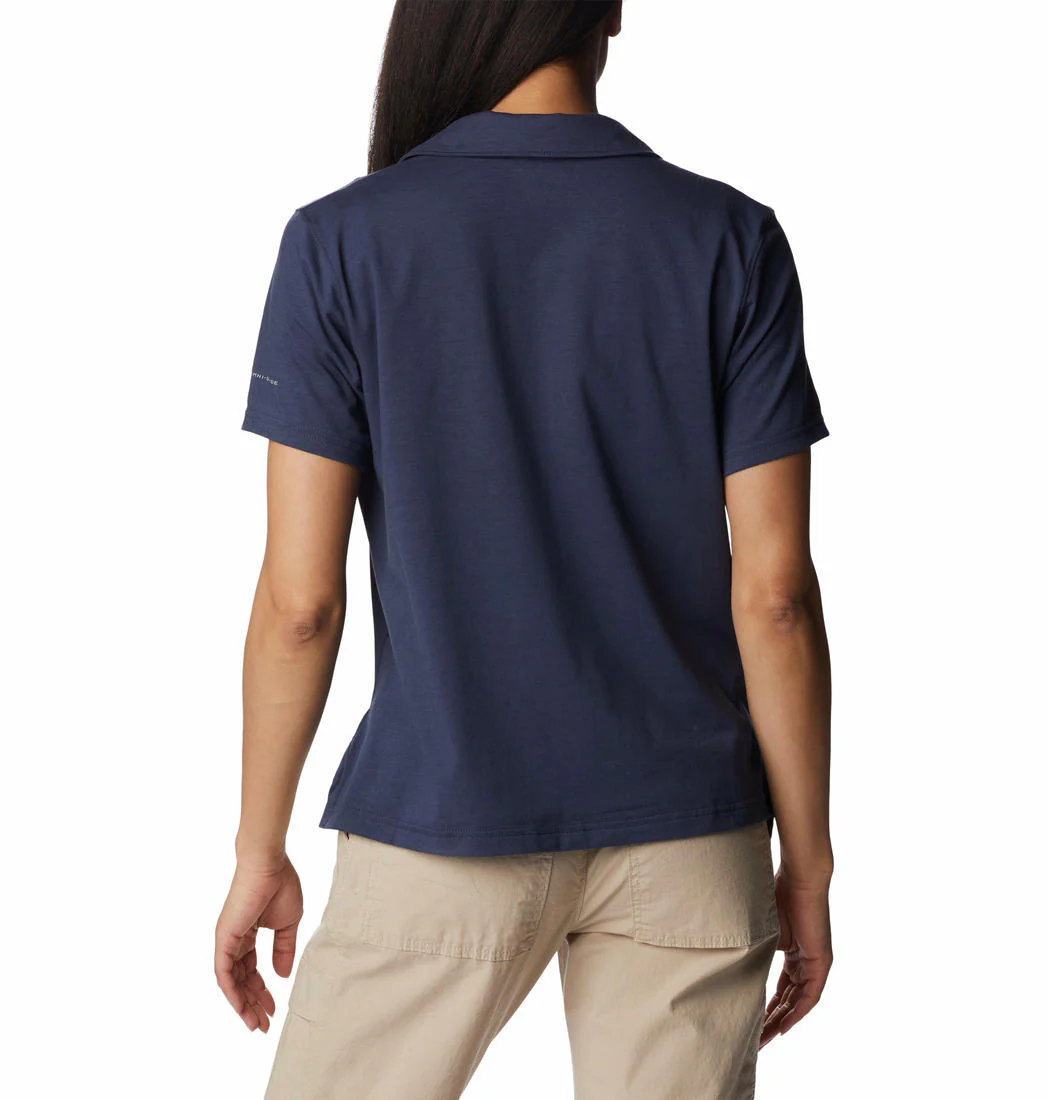 Columbia Women Navy Blue W Sun Trek Polo (Sun Protection) - Image 6