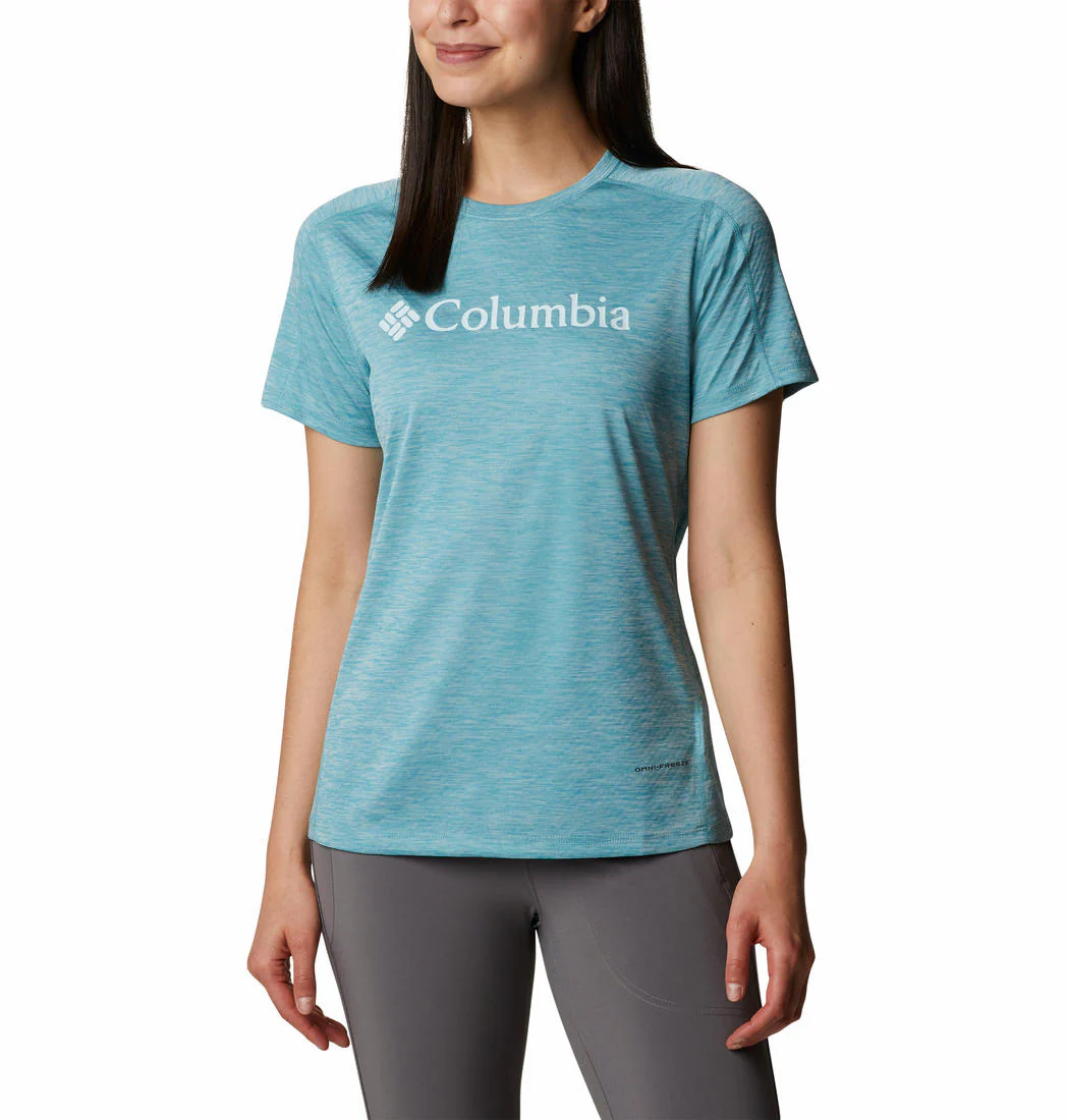 Columbia Women Blue W Zero Rules Graphic Crew (Sun Protection)