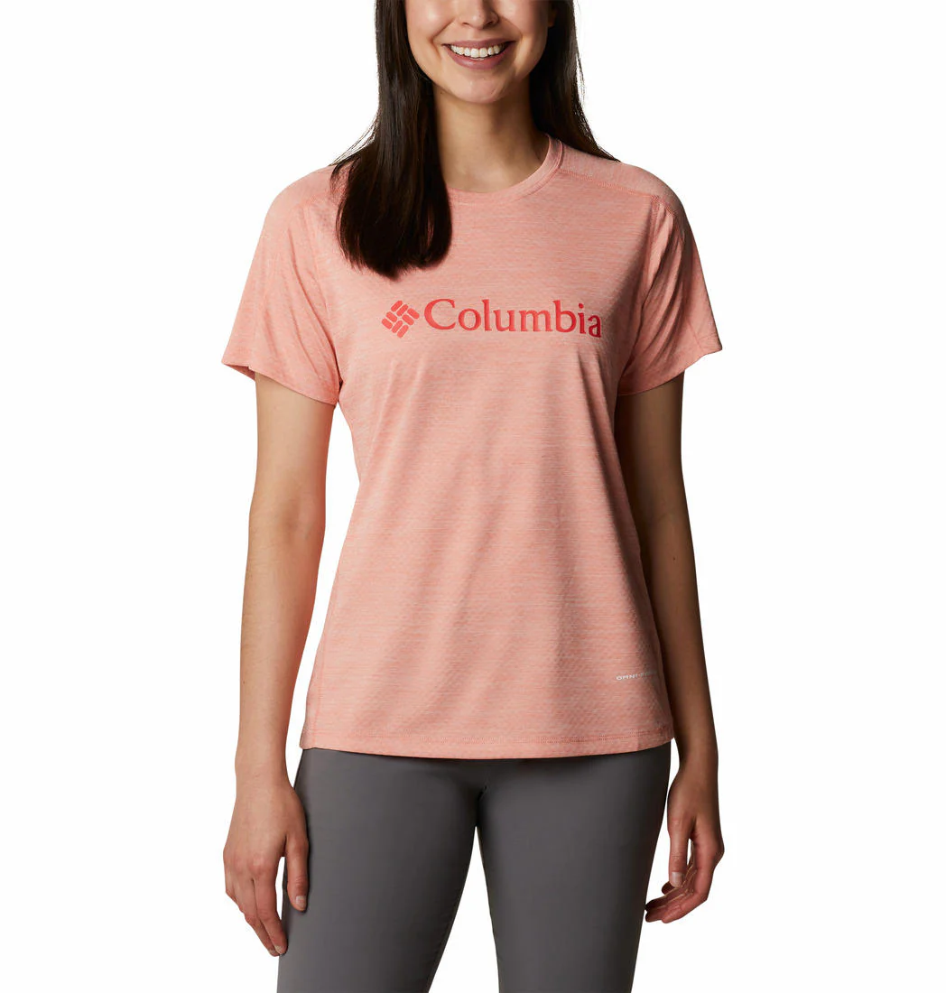 Columbia Women Peach W Zero Rules Graphic Crew (Sun Protection)