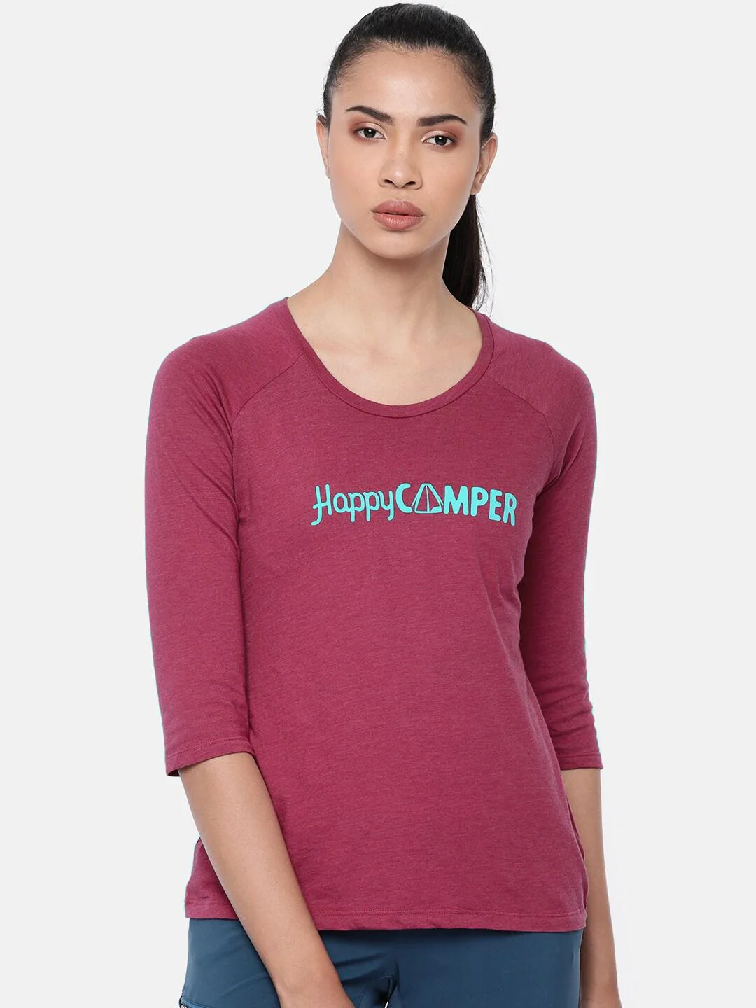 Columbia Women Blue Weekend Explorer 3/4 Tee