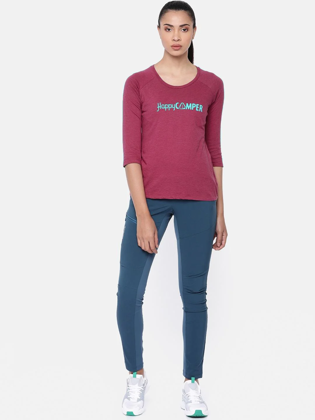 Columbia Women Blue Weekend Explorer 3/4 Tee - Image 5
