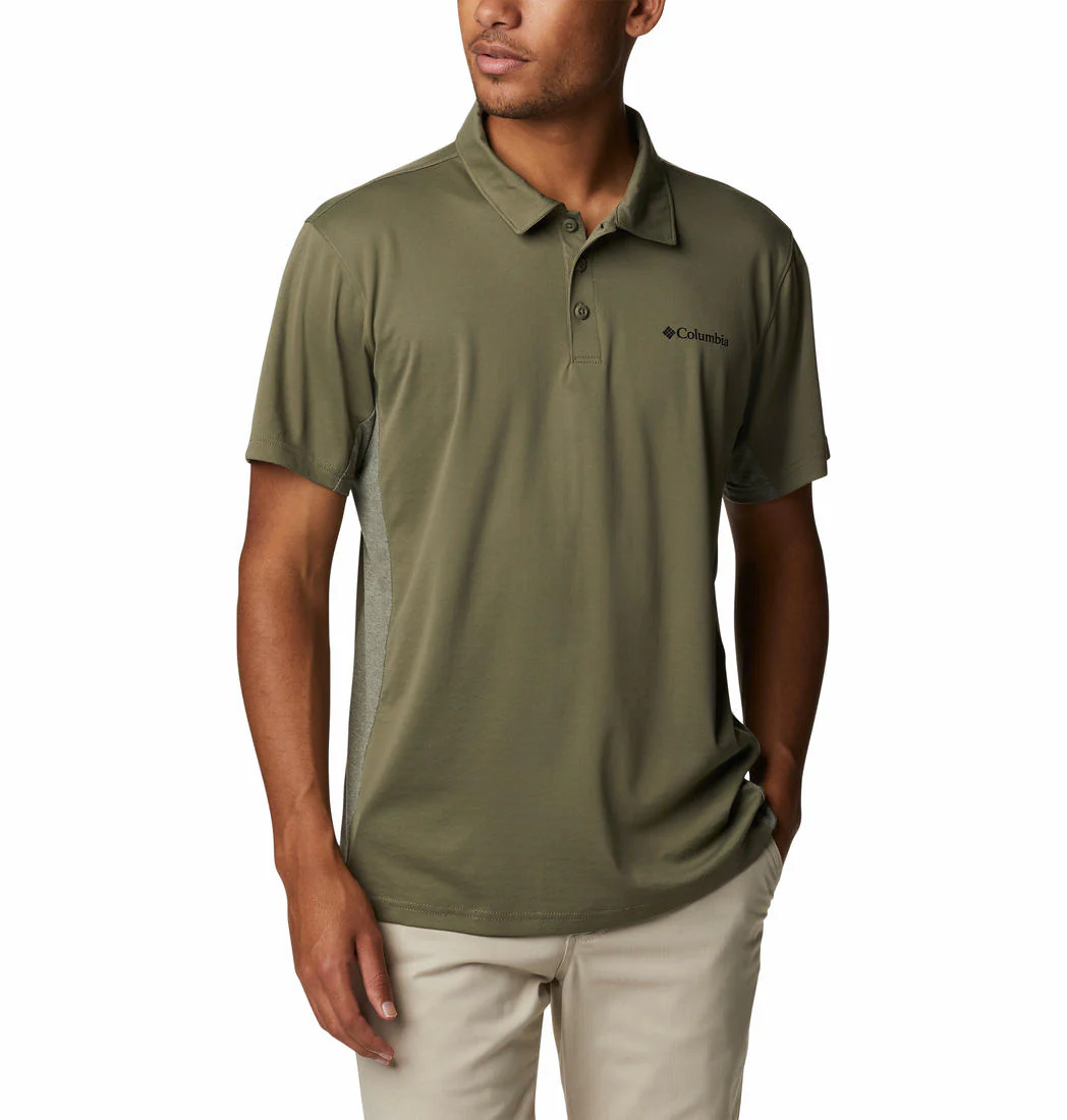 Columbia Men Green Zero Ice Cirro-Cool Polo (Sun Protection)