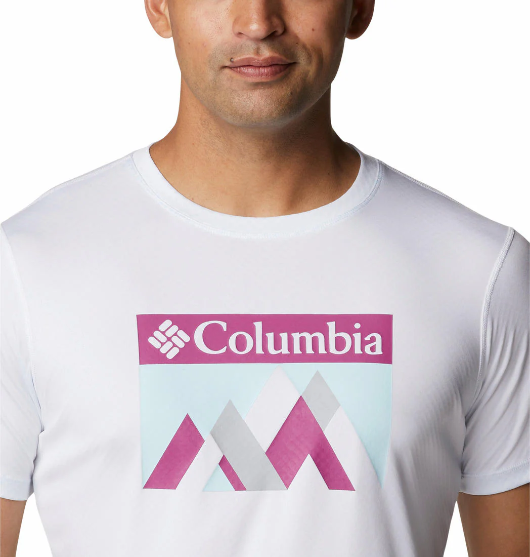 Columbia Men White Zero Rules Short Sleeve Graphic Shirt (Sun Protection) - Image 2
