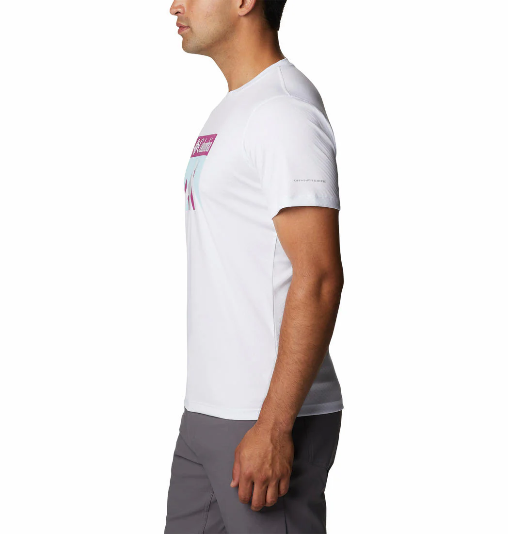 Columbia Men White Zero Rules Short Sleeve Graphic Shirt (Sun Protection) - Image 5