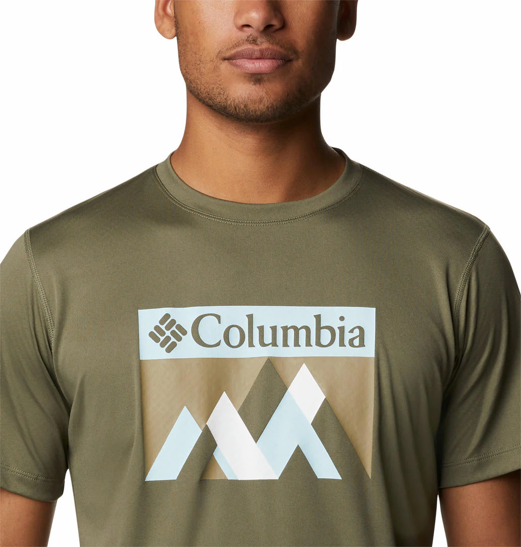 Columbia Men Green Zero Rules Short Sleeve Graphic Shirt (Sun Protection) - Image 2