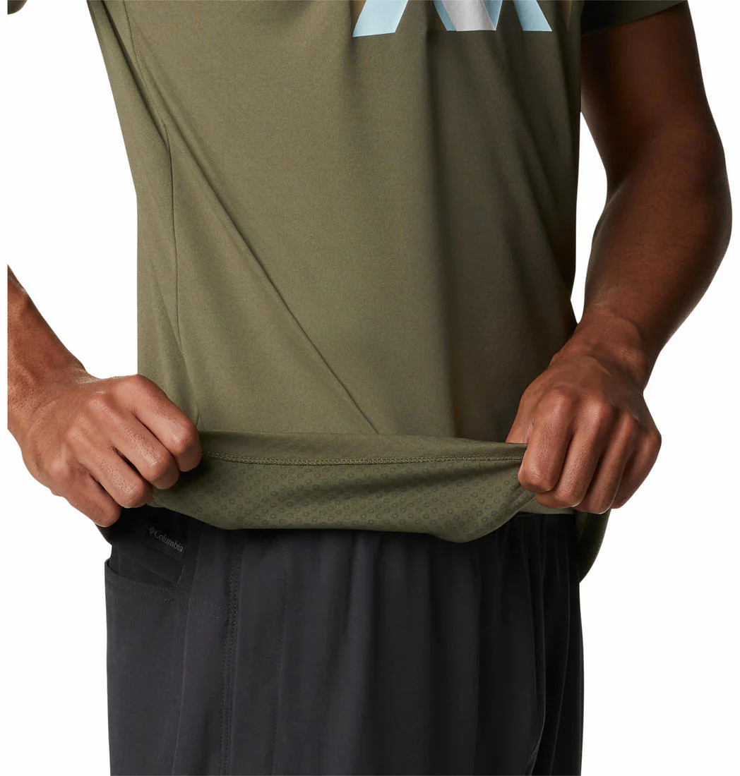 Columbia Men Green Zero Rules Short Sleeve Graphic Shirt (Sun Protection) - Image 4